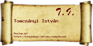 Tomcsányi István névjegykártya