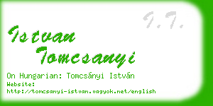 istvan tomcsanyi business card