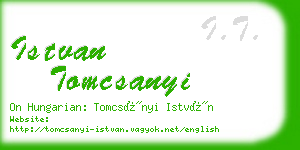 istvan tomcsanyi business card